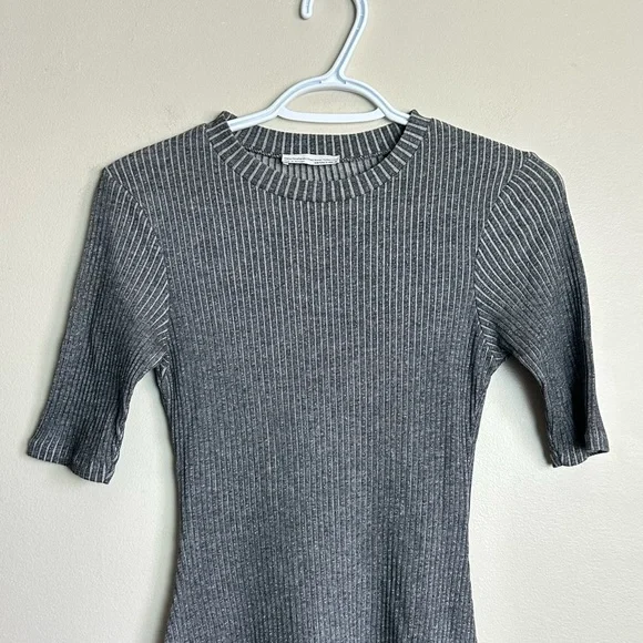 Zara Size S Charcoal Knit Mini Dress - Picture 2 of 6